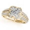 CERTIFIED 18K YELLOW GOLD .88 CT G-H/VS-SI1 DIAMOND HALO ENGAGEMENT RING