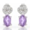 4/5 CARAT AMETHYST & DIAMOND 925 STERLING SILVER EARRINGS