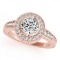 CERTIFIED 18K ROSE GOLD 1.42 CT G-H/VS-SI1 DIAMOND HALO ENGAGEMENT RING