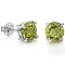 CLASSIC 1.05 CT PERIDOT 0.925 STERLING SILVER W/ PLATINUM EARRINGS