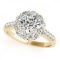 CERTIFIED 18K YELLOW GOLD 2.12 CT G-H/VS-SI1 DIAMOND HALO ENGAGEMENT RING