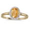 Certified 10k Yellow Gold Oval Citrine And Diamond Ring 0.66 CTW