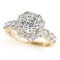 CERTIFIED 18K YELLOW GOLD 2.08 CT G-H/VS-SI1 DIAMOND HALO ENGAGEMENT RING