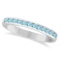 Aquamarine Channel-Set Semi-Eternity Ring Band 14k White Gold (0.40ct)