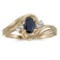Certified 14k Yellow Gold Oval Sapphire And Diamond Ring 0.43 CTW