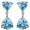 4.674 CARAT TW (4 PCS) BLUE TOPAZ & BLUE TOPAZ PLATINUM OVER 0.925 STERLING SILVER EARRINGS