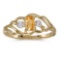 Certified 14k Yellow Gold Oval Citrine And Diamond Ring 0.16 CTW