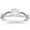 Infinity Diamond and Amethyst Engagement Ring in 14k White Gold (0.81ct)