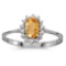 Certified 14k White Gold Oval Citrine And Diamond Ring 0.33 CTW