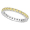 Fancy Yellow Canary Diamond Eternity Ring Band Palladium (0.51ct)