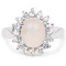 2.33 Carat Genuine Ethiopian Opal and White Topaz .925 Sterling Silver Ring