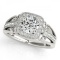 CERTIFIED 18KT WHITE GOLD 0.87 CT G-H/VS-SI1 VINTAGE STYLE DIAMOND RING