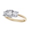 Certified 14k Yellow Gold 1.00 Ct Three Stone Diamond Ring 1 CTW