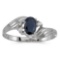 Certified 10k White Gold Oval Sapphire And Diamond Ring 0.41 CTW