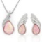 1 CARAT CREATED PINK FIRE OPAL 925 STERLING SILVER SET