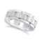 Mens Wide Band Diamond Eternity Wedding Ring 18kt White Gold (0.40ct)