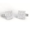 2.25ct 14k White Gold Diamond Pave Cuff Links