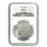 1921-D Morgan Dollar MS-65 NGC