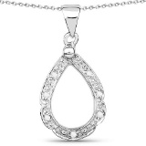 0.06 Carat Genuine White Diamond .925 Sterling Silver Pendant