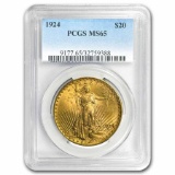 1924 $20 Saint-Gaudens Gold Double Eagle MS-65 PCGS