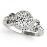 CERTIFIED PLATINUM 0.76 CT G-H/VS-SI1 DIAMOND HALO ENGAGEMENT RING