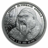 2015 Republic of Congo Silver 1 oz Silverback Gorilla (Prooflike)