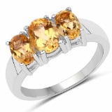 1.66 Carat Genuine Citrine .925 Sterling Silver Ring