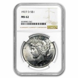 1927-D Peace Dollar MS-62 NGC