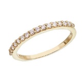 Certified 14K Yellow Gold Diamond Diamond Band Ring 0.25 CTW