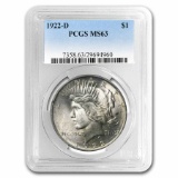 1922-D Peace Dollar MS-63 PCGS