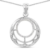 0.28 Carat Genuine White Diamond .925 Sterling Silver Pendant