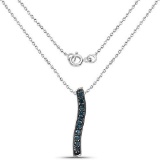 0.30 Carat Genuine Blue Diamond .925 Sterling Silver Pendant