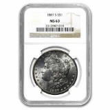 1887-S Morgan Dollar MS-63 NGC