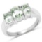 1.70 Carat Genuine Green Amethyst .925 Sterling Silver Ring