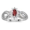 Certified 10k White Gold Marquise Garnet And Diamond Ring 0.27 CTW