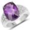 7.57 Carat Genuine Amethyst .925 Sterling Silver Ring