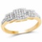 14K Yellow Gold Plated 0.21 Carat Genuine White Diamond .925 Sterling Silver Ring