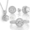 4 CARAT CREATED WHITE SAPPHIRES & GENUINE DIAMONDS 925 STERLING SILVER