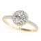 CERTIFIED 18K YELLOW GOLD 1.10 CT G-H/VS-SI1 DIAMOND HALO ENGAGEMENT RING