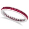 Princess-Cut Ruby Eternity Ring Band 14k White Gold (1.20ct)