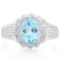 2 1/2 CARAT BABY SWISS BLUE TOPAZ & DIAMOND 925 STERLING SILVER RING