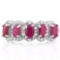 8 1/5 CARAT RUBY & DIAMOND 925 STERLING SILVER RING