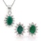 2 CARAT ENHANCED GENUINE EMERALD & DIAMOND 925 STERLING SILVER