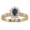 Certified 10k Yellow Gold Oval Sapphire And Diamond Ring 0.33 CTW