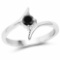 0.25 Carat Genuine Black Diamond .925 Sterling Silver Ring