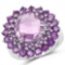 8.02 Carat Genuine Amethyst .925 Sterling Silver Ring