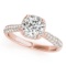 CERTIFIED 18K ROSE GOLD 1.15 CT G-H/VS-SI1 DIAMOND HALO ENGAGEMENT RING
