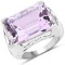 14.10 Carat Genuine Amethyst .925 Sterling Silver Ring