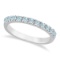 Aquamarine Stackable Ring Anniversary Band in 14k White Gold