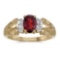 Certified 10k Yellow Gold Oval Garnet And Diamond Ring 0.71 CTW